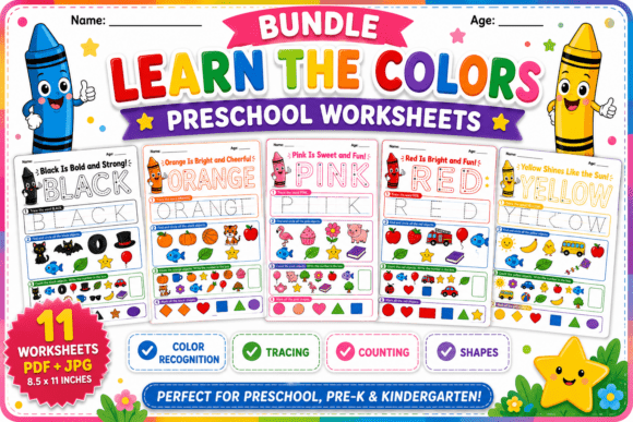 Bundle Learn the Colors Preschool Worksh