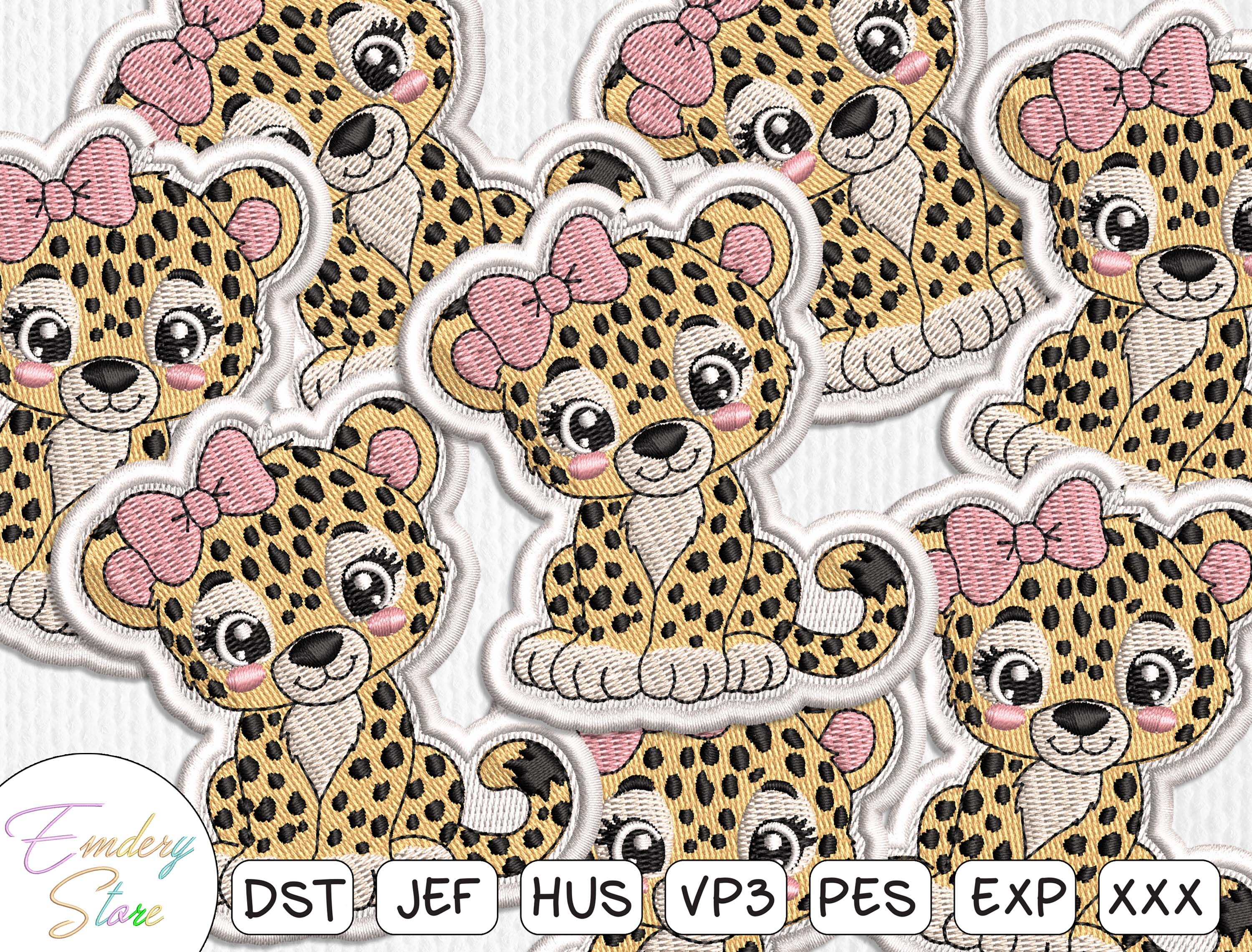 Cute Leopard Embroidery Patch Design