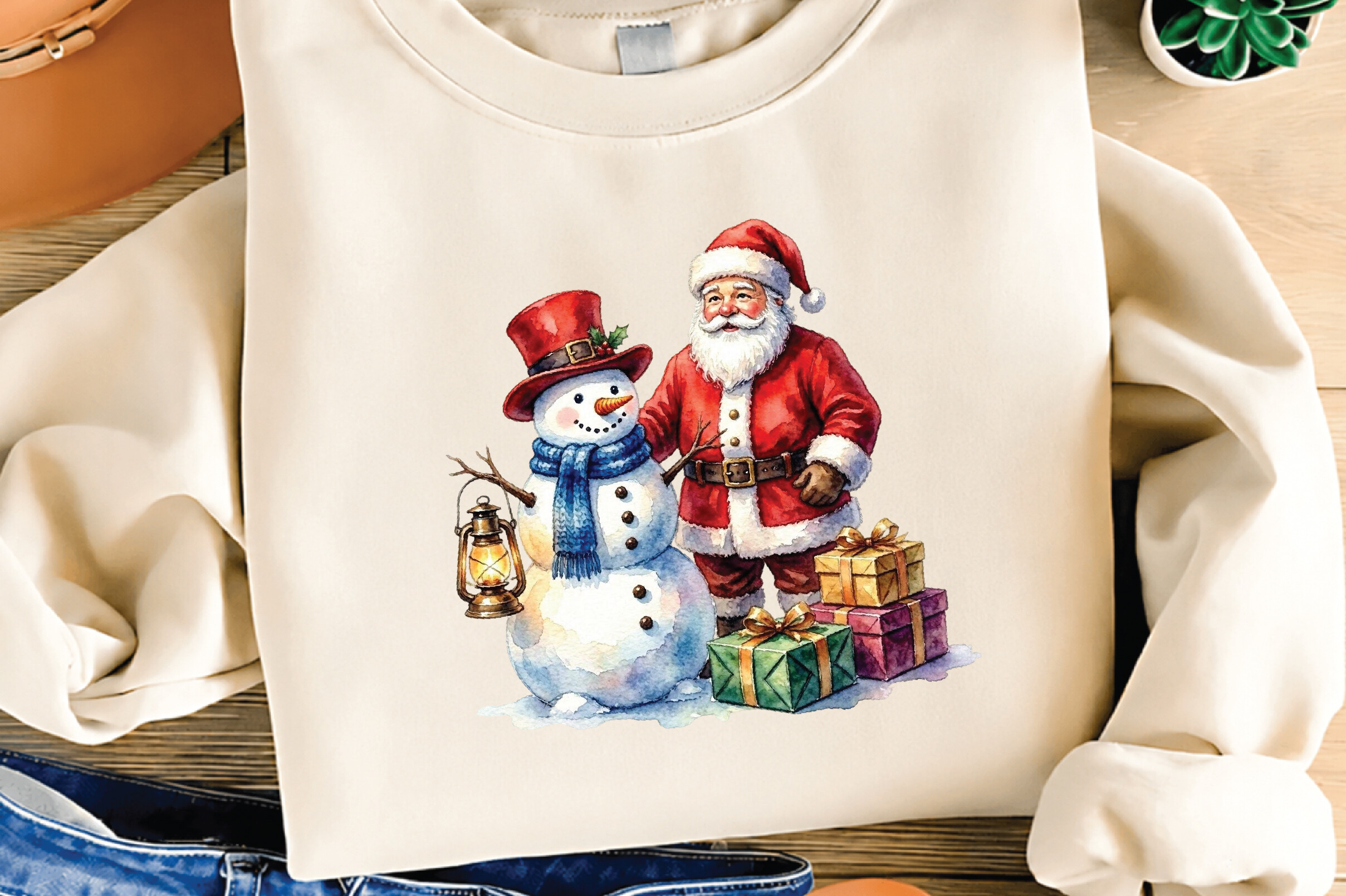 Cute Santa Snowman Christmas Clipart - photo 6