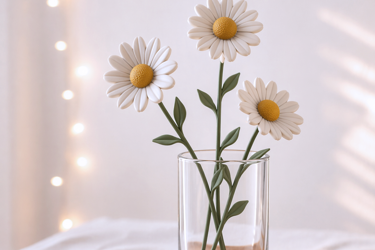 Daisy Floral Decor STL – Modular 3D Print Flower & Vase Decor File - Image 4