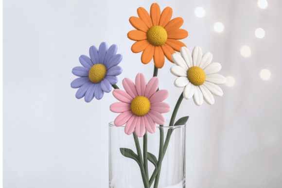 Daisy Floral Decor STL – Modular 3D Print Flower & Vase Decor File - Image 3