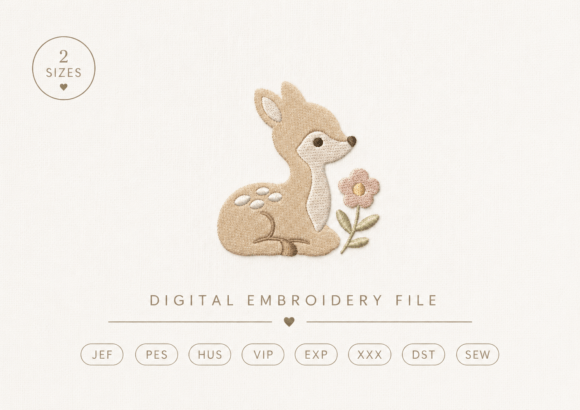 Fawn Machine Embroidery Design
