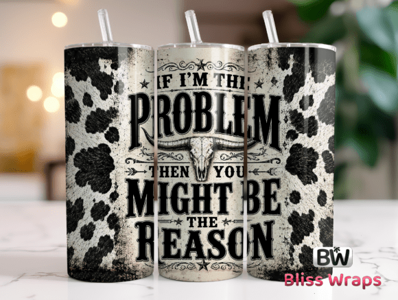 Funny Cow Print Tumbler Wrap PNG