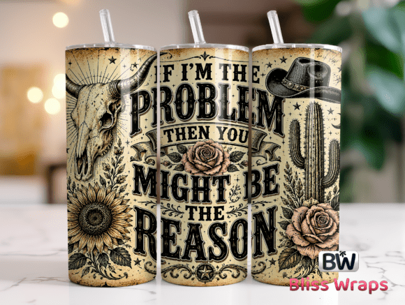 Funny Cow Print Tumbler Wrap PNG