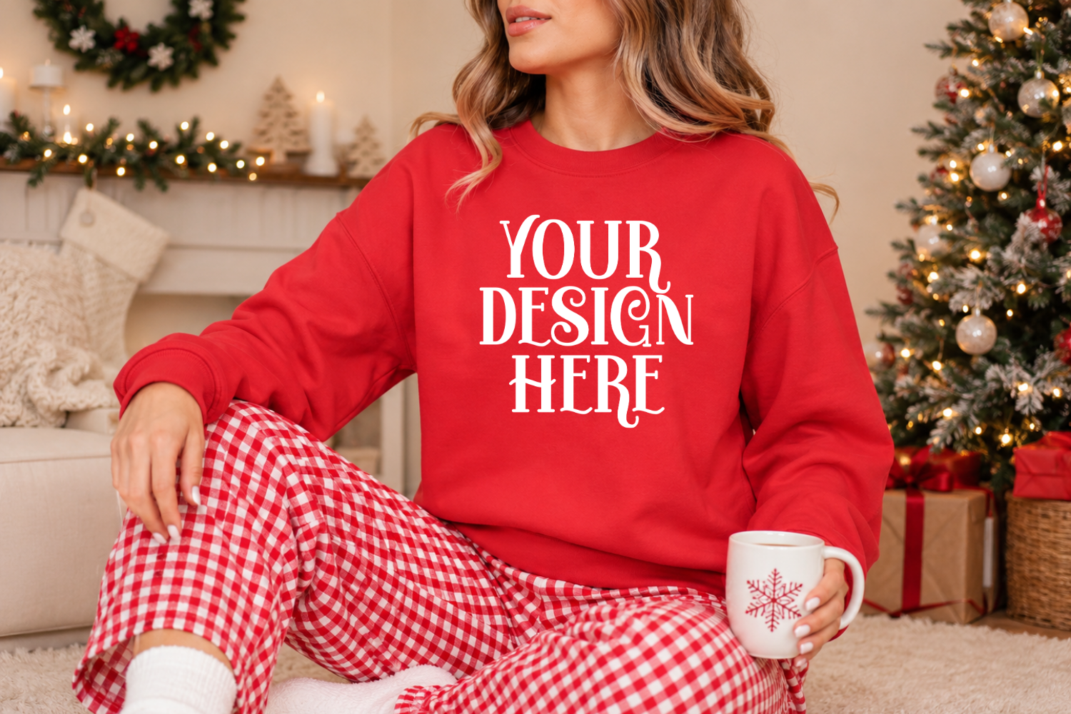 Gildan 18000 Sweatshirt Christmas Mockup