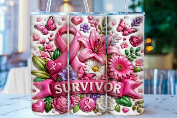 Inflated Breast Cancer Survivor Tumbler