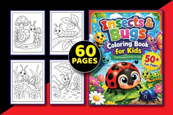 Insects & Bugs Coloring Book for Kids