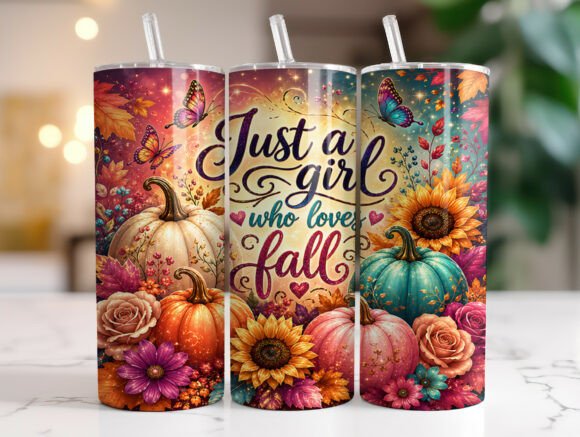 Just a Girl Who Loves Fall Tumbler Wraps