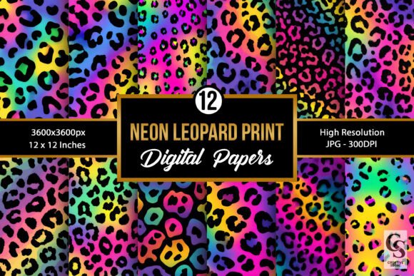 Neon Leopard Print Seamless Pattern