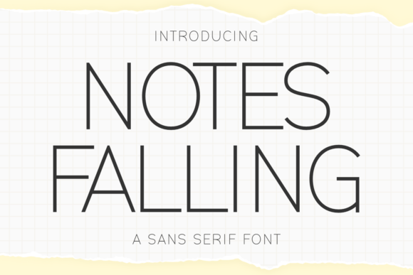Preview specimen of Notes Falling sans serif font