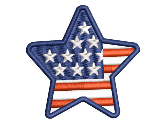 Patriotic USA Star Embroidery