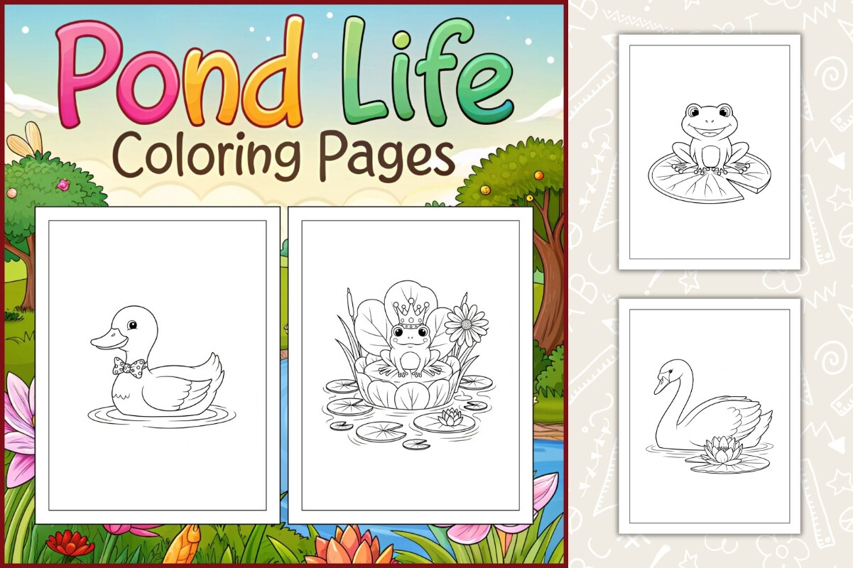 Pond Life Coloring Pages for Kids