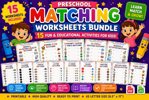 Preschool Matching Activities Bundle