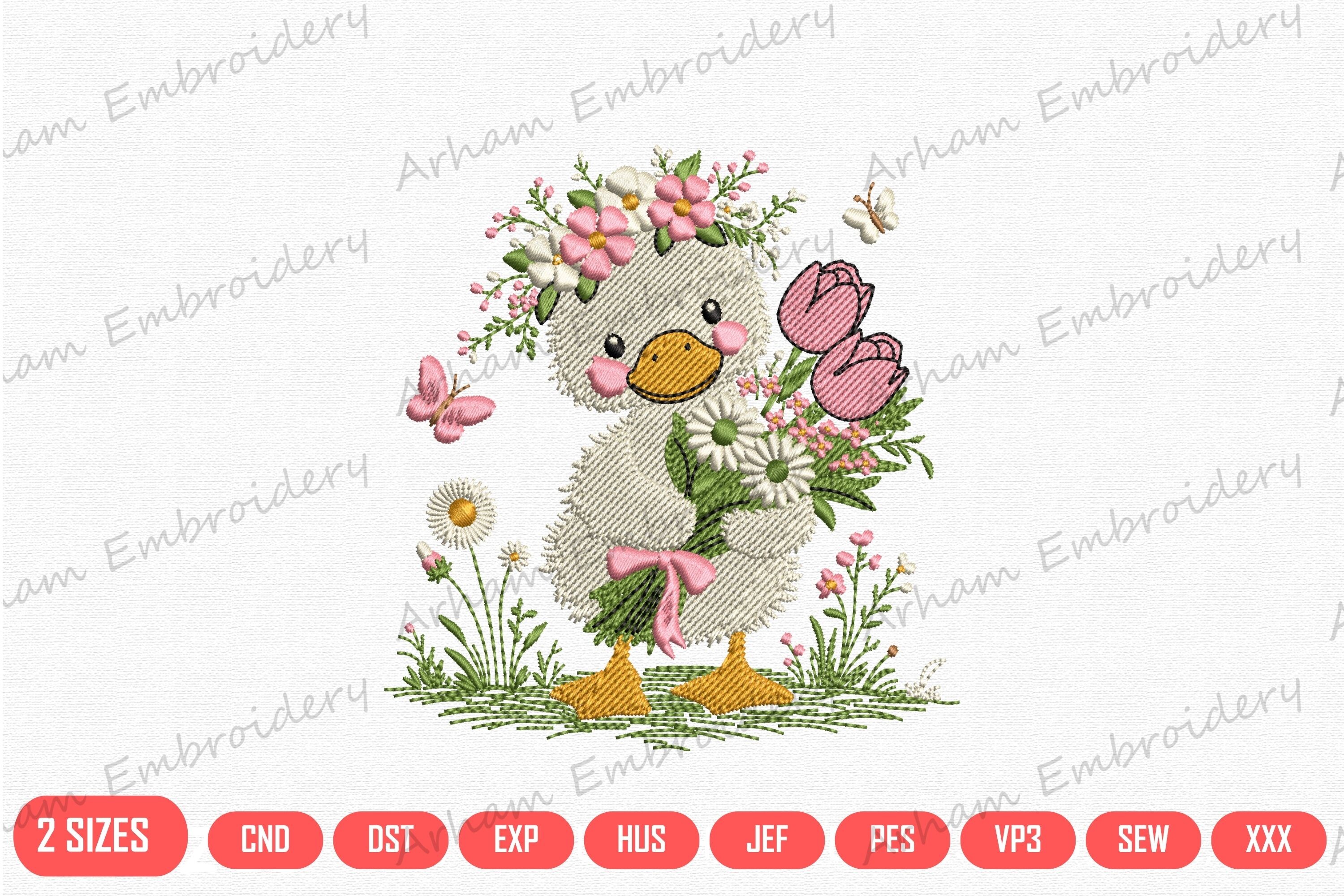 Spring Floral Baby Duck
