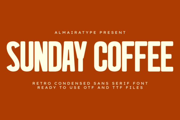 Preview specimen of Sunday Coffee sans serif font