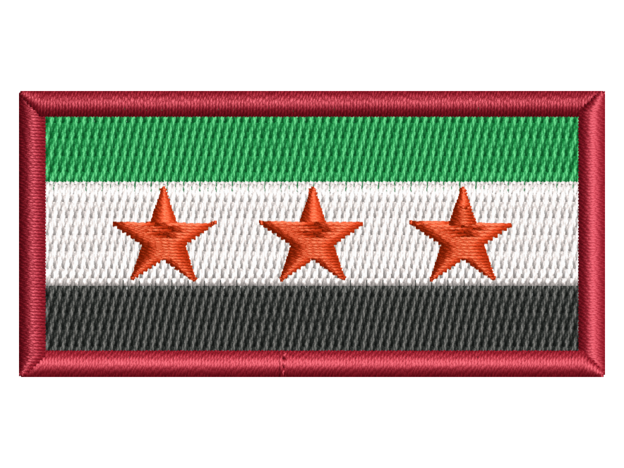 Syrian Three Star Flag Embroidery
