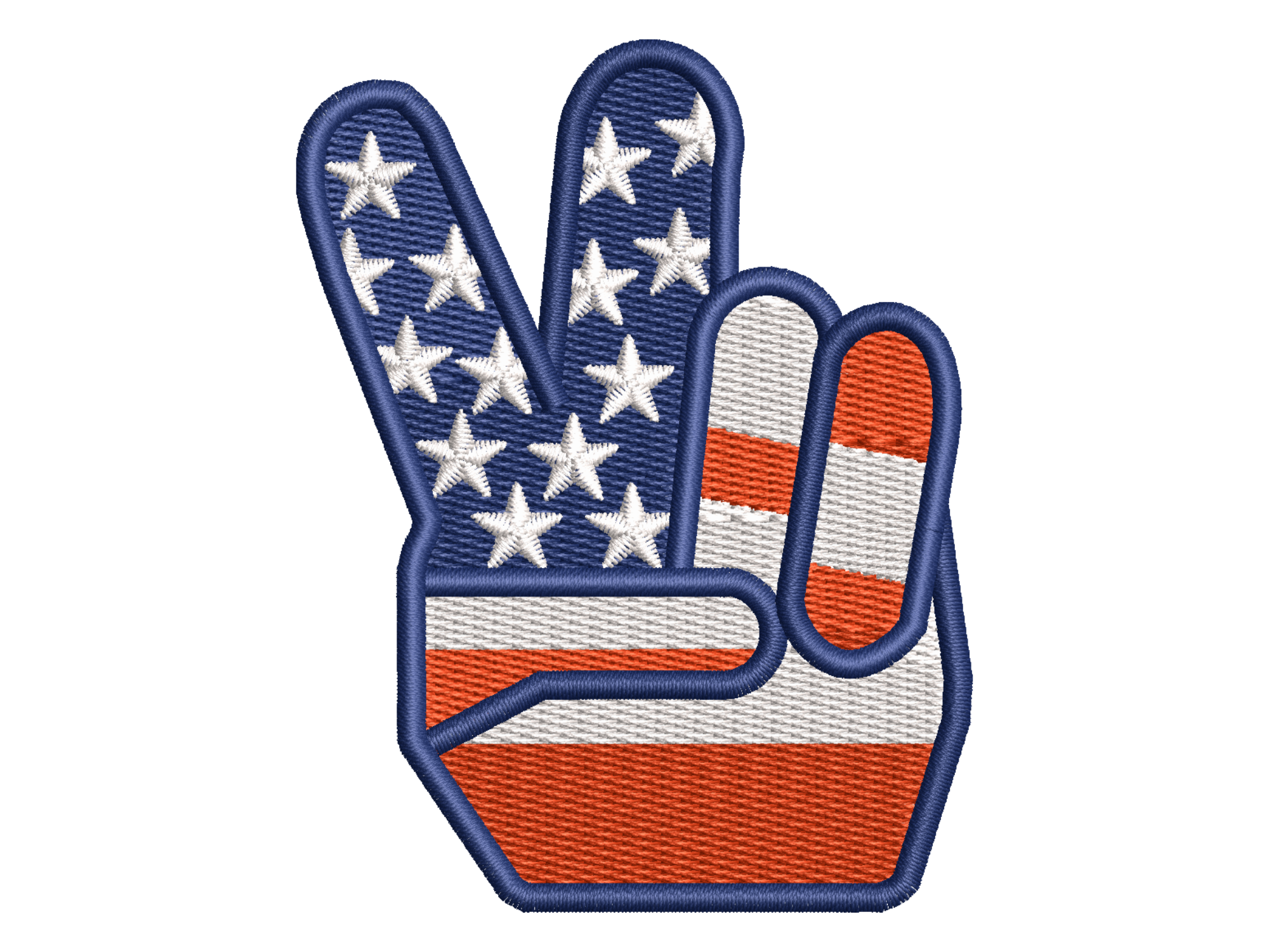 USA Peace Hand Embroidery