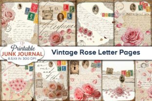 Vintage Rose Letter Pages Junk Journal Graphic by CozyPrint Studio Co ...