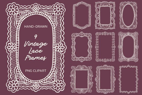 Vintage Wedding Lace Frames Bundle