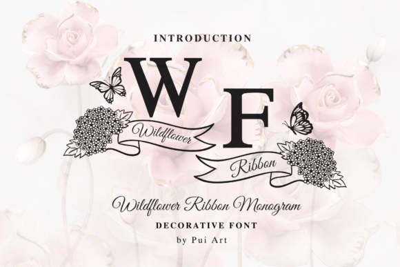 Preview specimen of Wildflower Ribbon Monogram decorative font