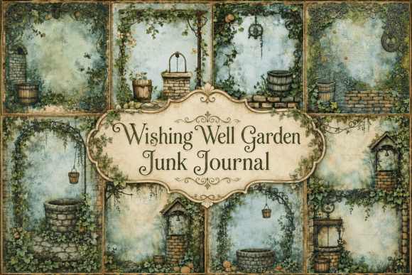 Preview of Wishing Well Garden Junk Journal