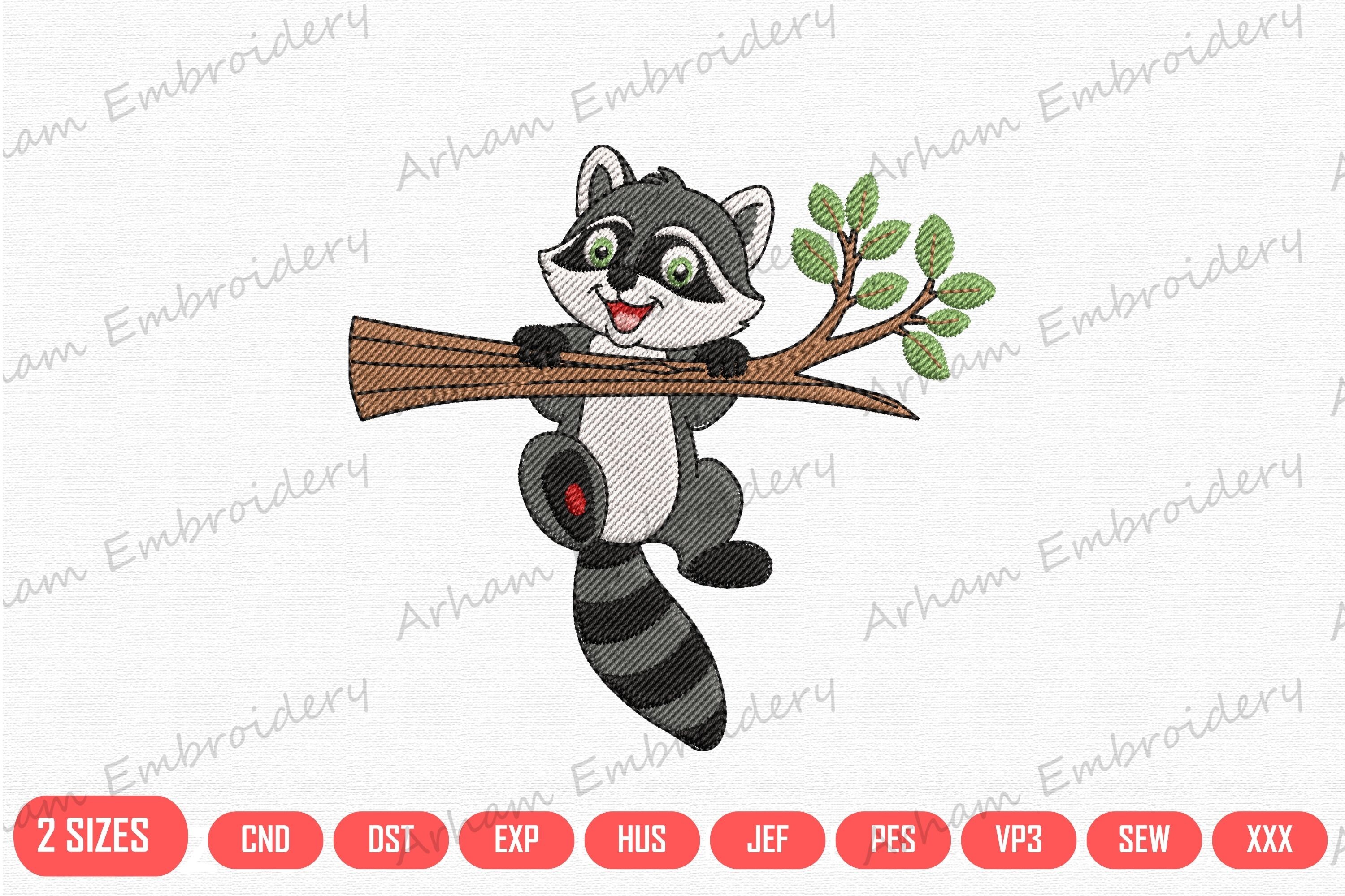Woodland Raccoon on Tree Branch