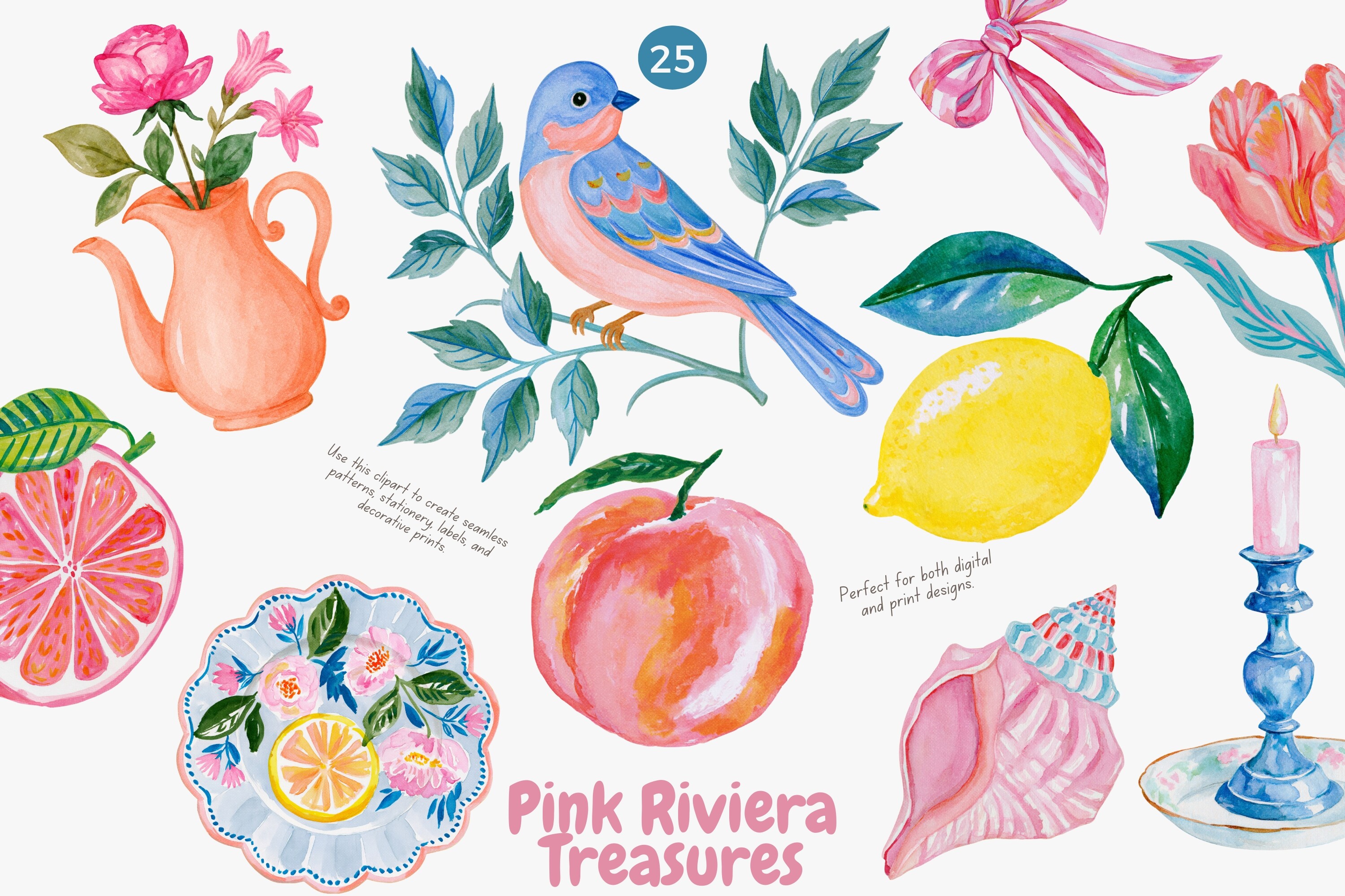 Coastal Watercolor Clipart Collection - photo 1