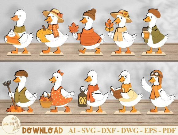 Autumn Goose Laser Cut File Svg Bundle Laser