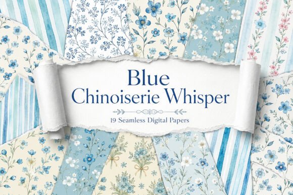 Blue Chinoiserie Whisper – Digital