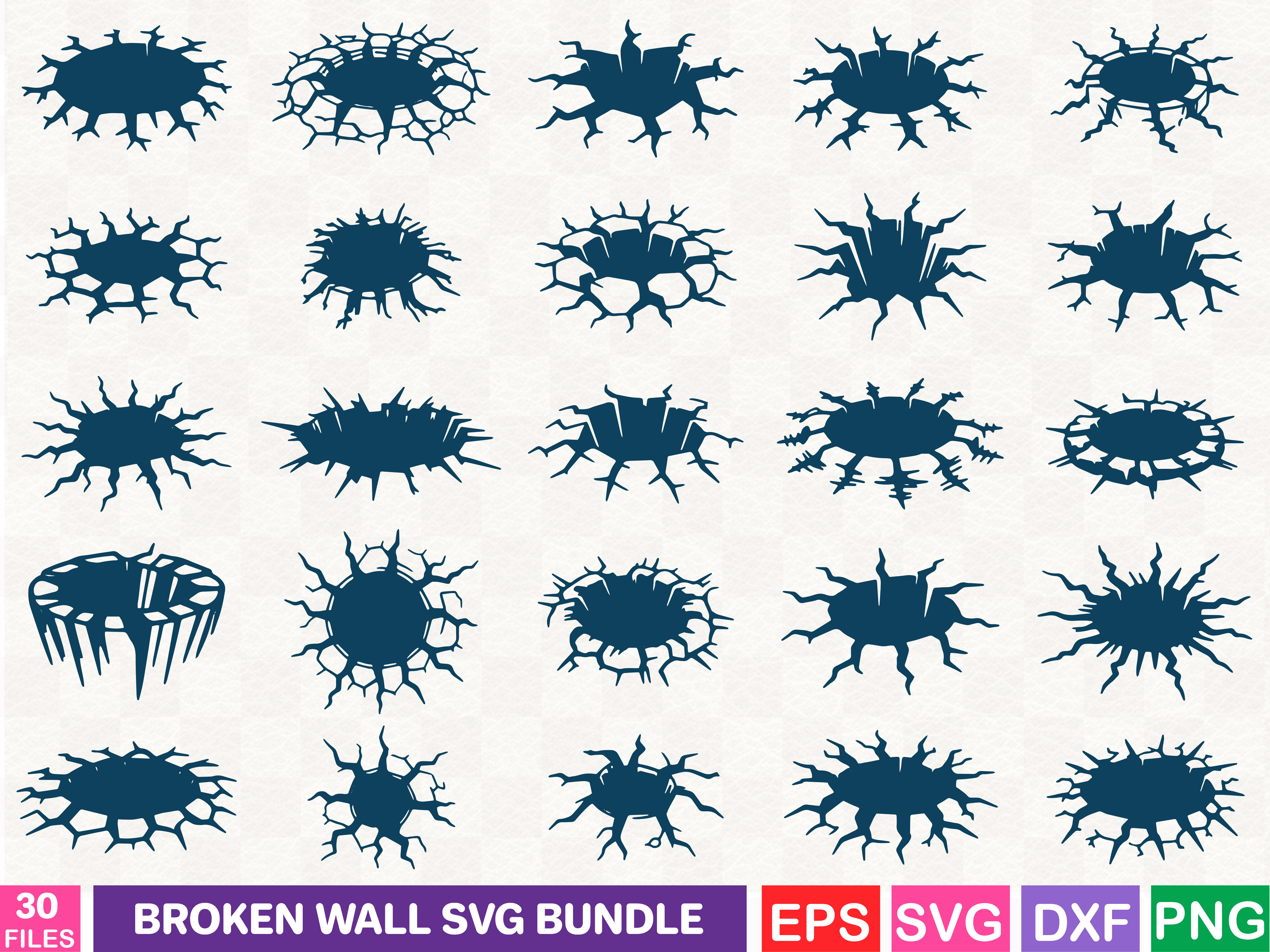 Broken Wall SVG Bundle