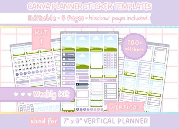Canva Editable Planner Sticker Templates Graphic by Yoogi Design Studio ...