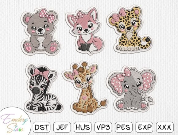 Cute Baby Animal Embroidery Patch Bundle