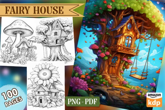 Fairy House Coloring Pages, Vol. 01