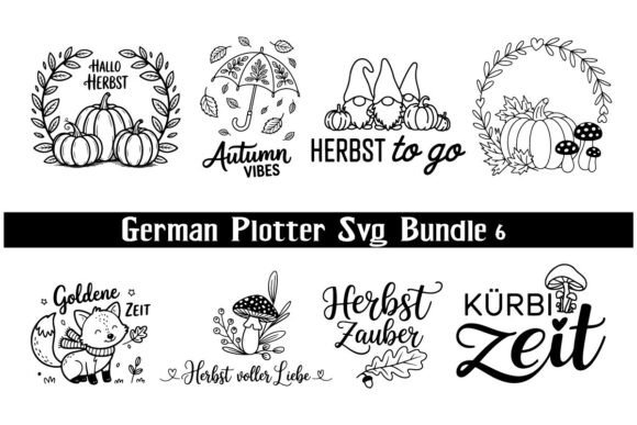 German Herbst SVG Bundle with Fall Quote