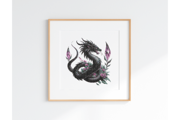 Gothic Dragon Cross Stitch Pattern,