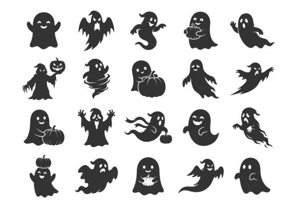 Halloween Ghost Silhouettes Collection Graphics