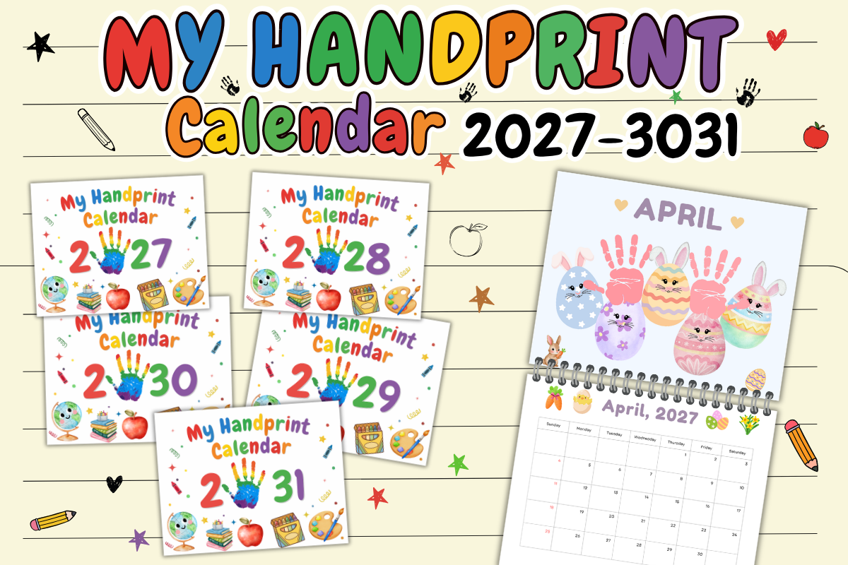 Handprint Calendar 2027-2031 Craft