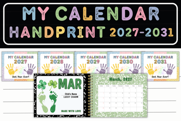 Handprint Calendar Craft 2027-2031