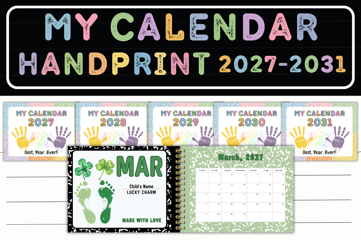 Handprint Calendar Craft 2027-2031