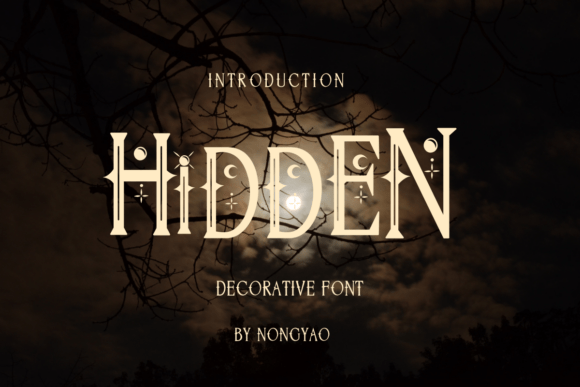 Preview specimen of Hidden decorative font