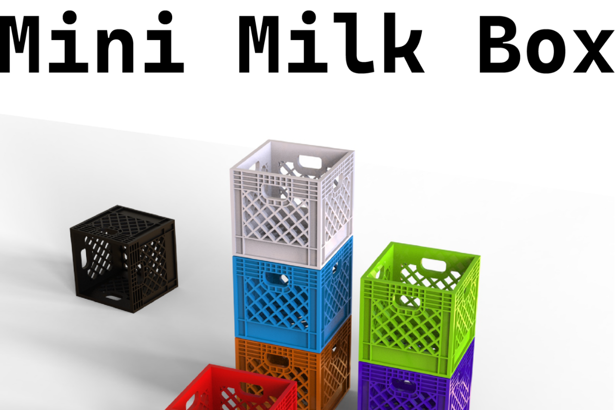 Mini Milk Crate – 3D Printed Organizer STL (5x5 cm) - Image 4