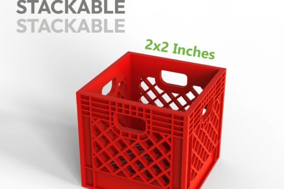 Mini Milk Crate – 3D Printed Organizer STL (5x5 cm) - Image 2