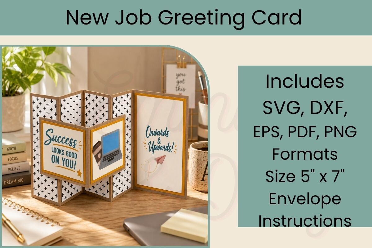New Job 3D SVG Greeting Card
