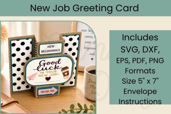 New Job 3D SVG Greeting Card