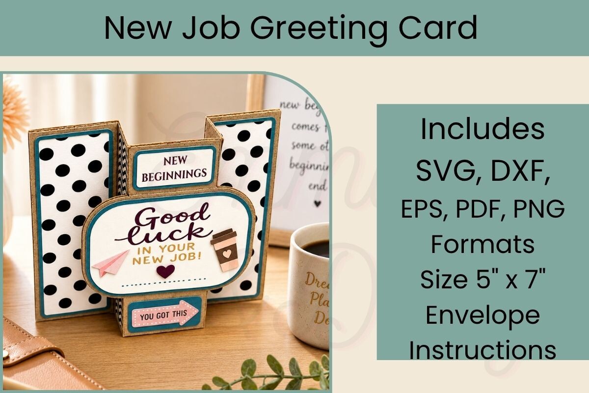 New Job 3D SVG Greeting Card