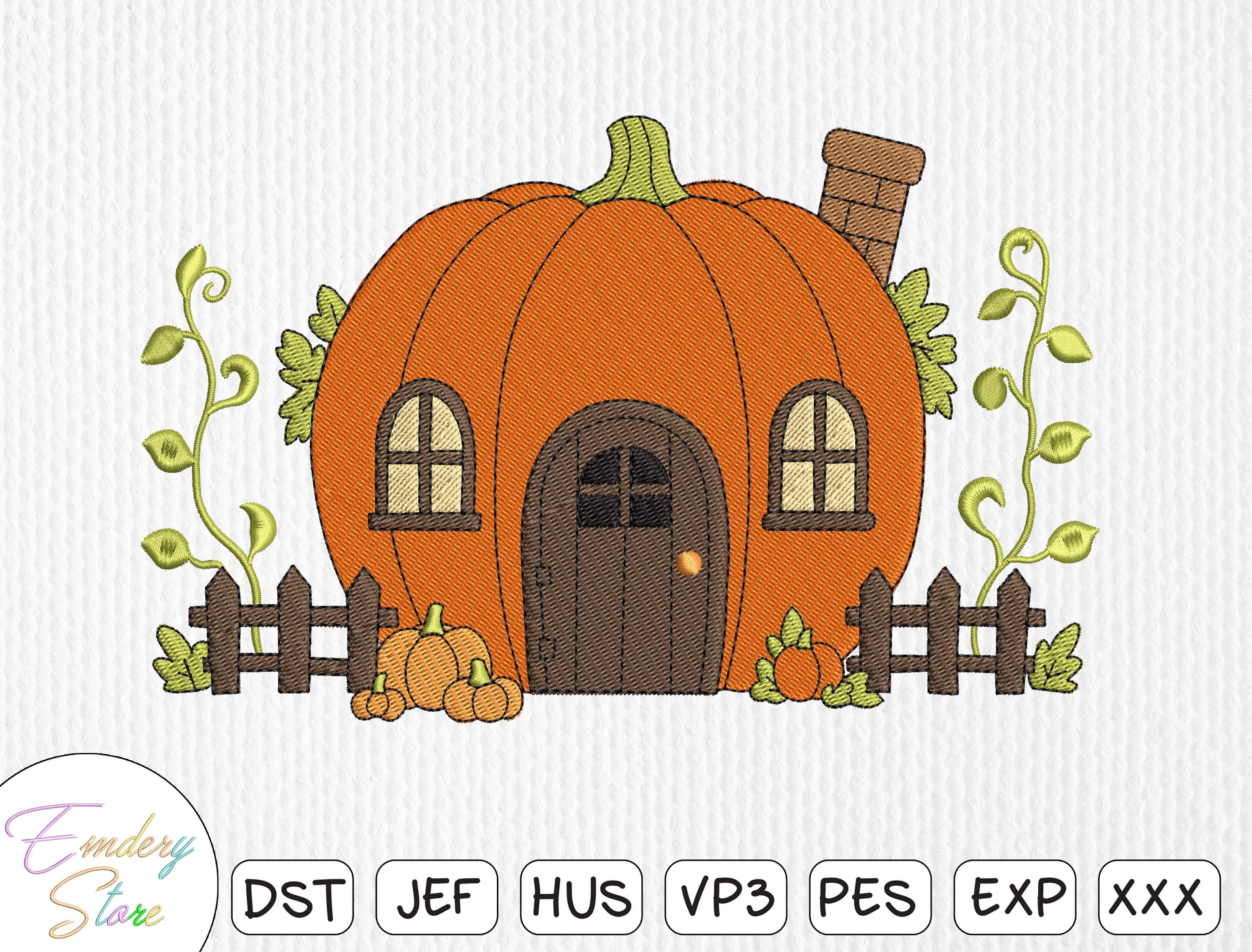 Pumpkin House Embroidery Design