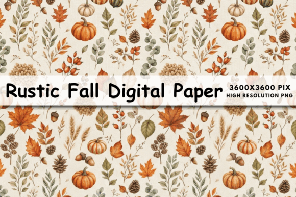 Rustic Fall Digital Paper, Fall Pattern
