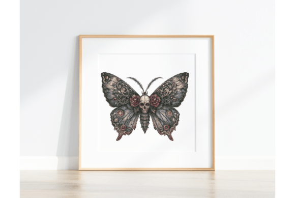 Skull Moth Counted Crossstitch Chart