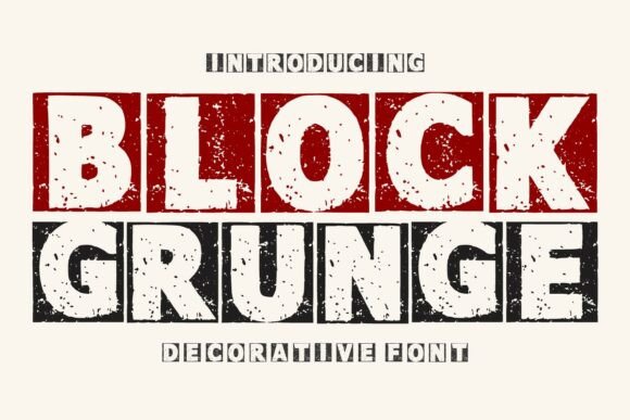 Preview specimen of Block Grunge decorative font
