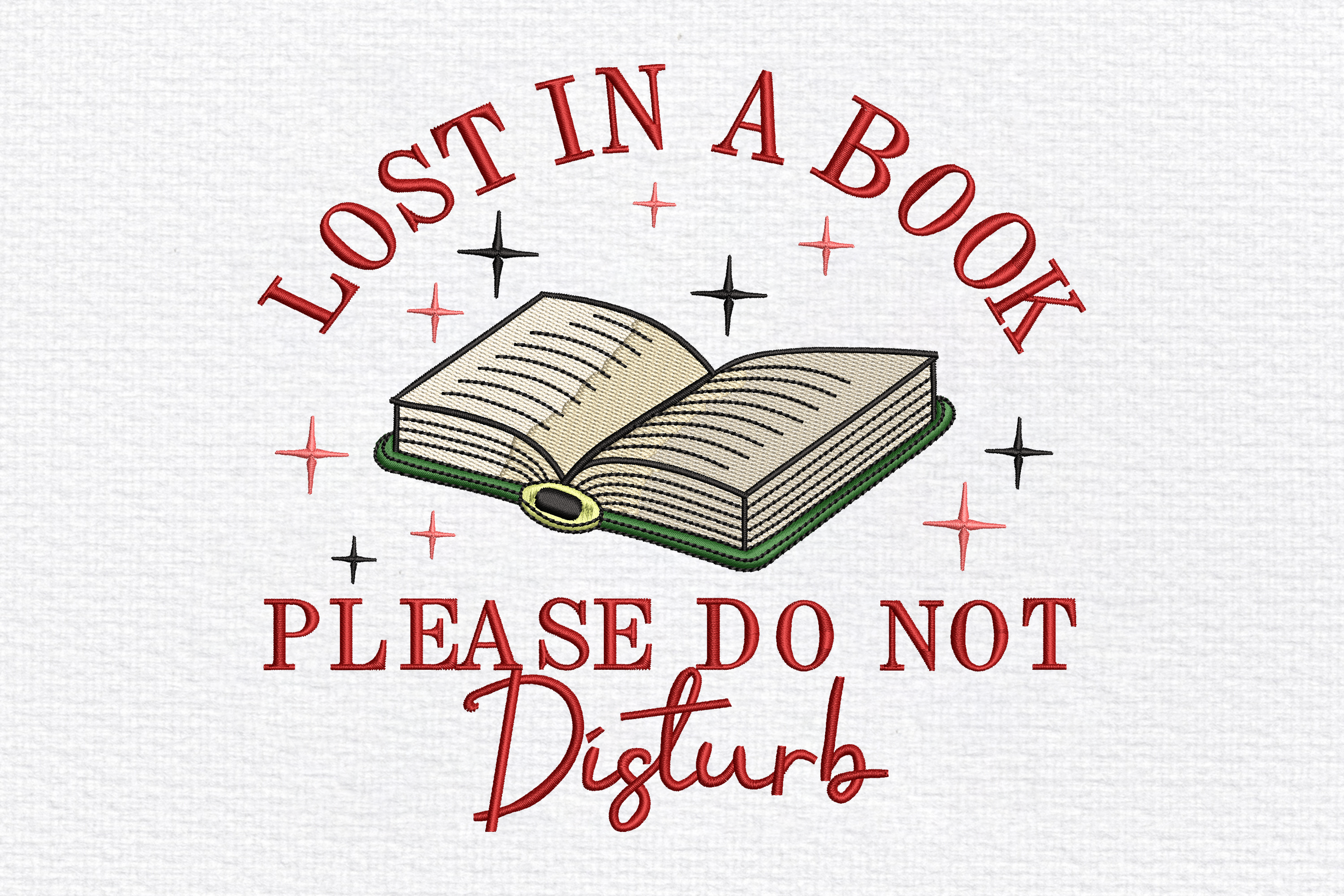 Book Lover Machine Embroidery Design